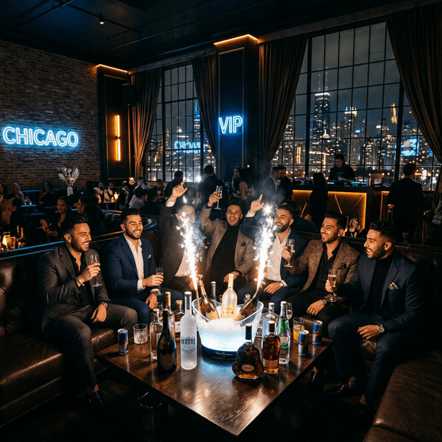 Chicago VIP nightclub bachelor party atmosphere