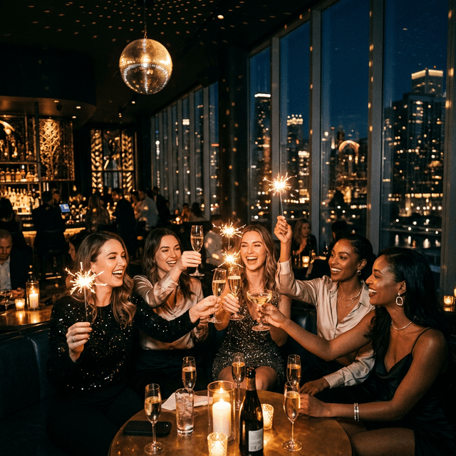 Chicago girls night out celebration at a luxury cocktail lounge